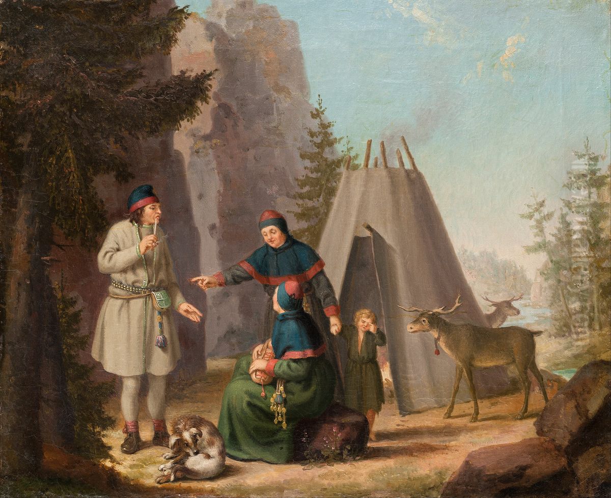 The Costumes of the Lapponians Oil Painting by Pehr Hillestrom