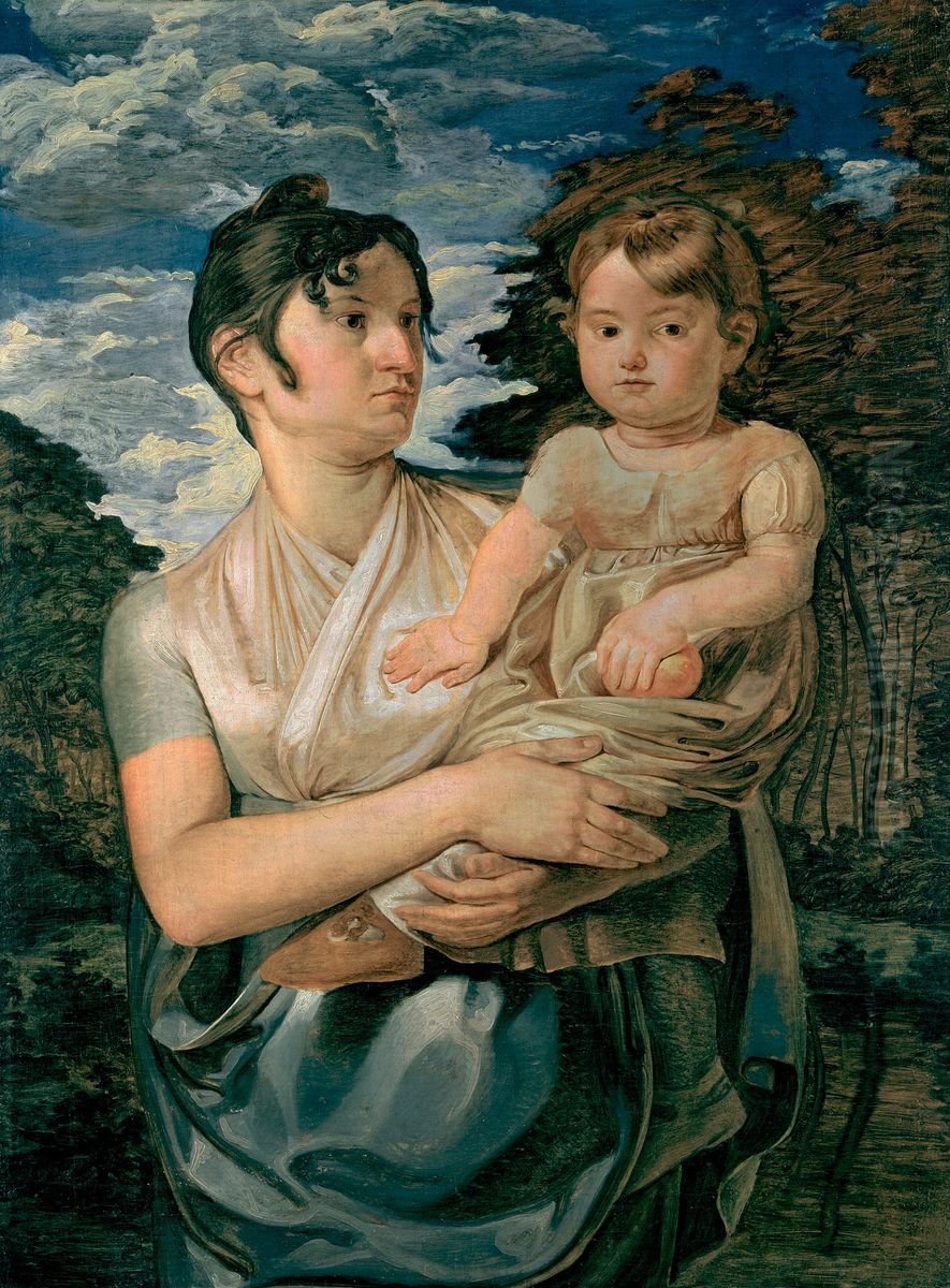 Frau und Sohnchen des Kunstlers Oil Painting by Philipp Otto Runge