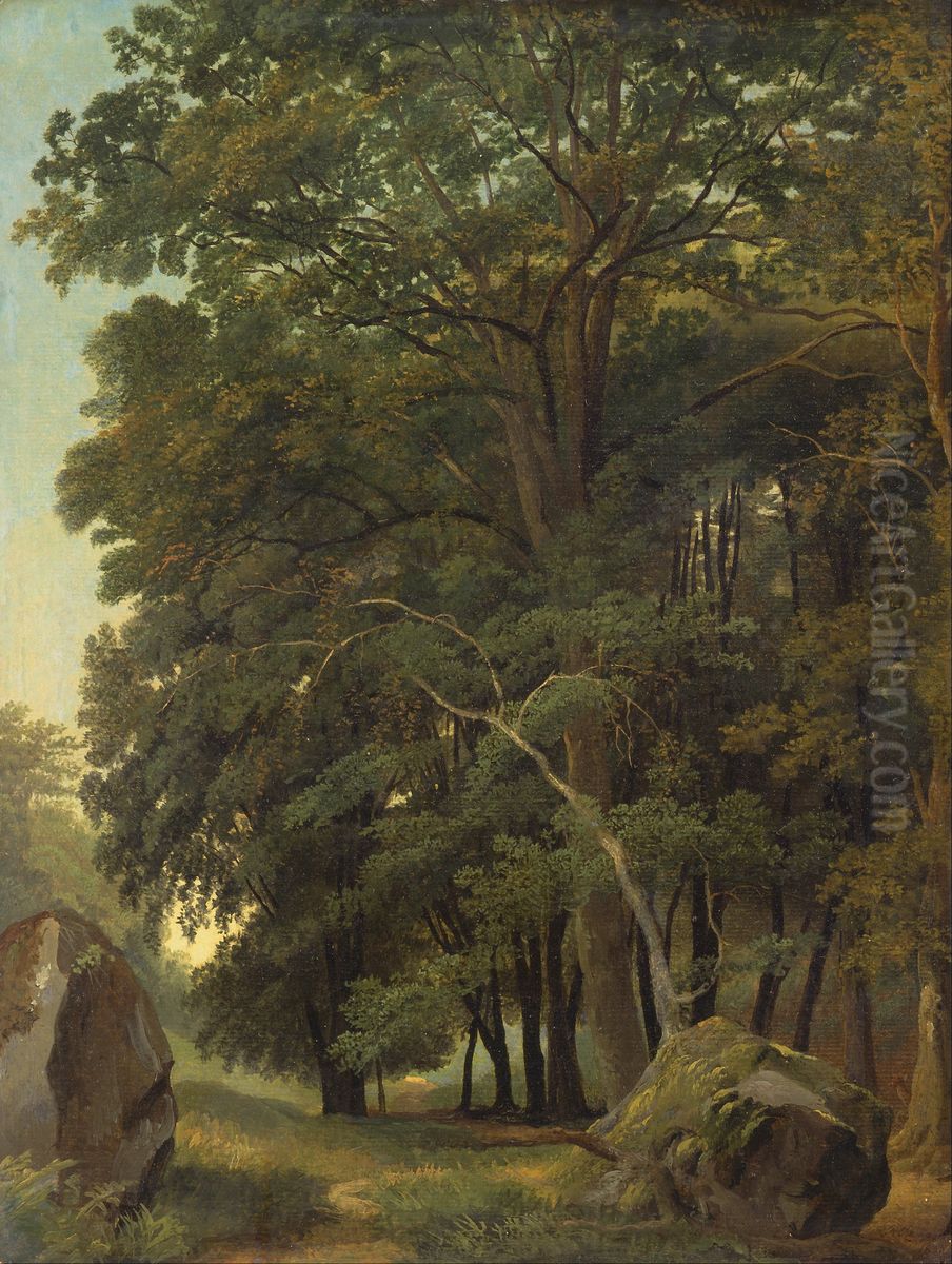 A Wooded Landscape Oil Painting by Ramsay Richard Reinagle