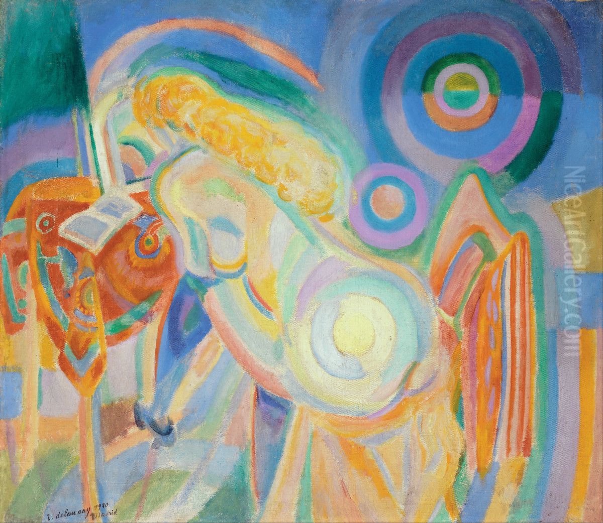 Femme nue lisant (Nude Woman Reading) Oil Painting by Robert Delaunay