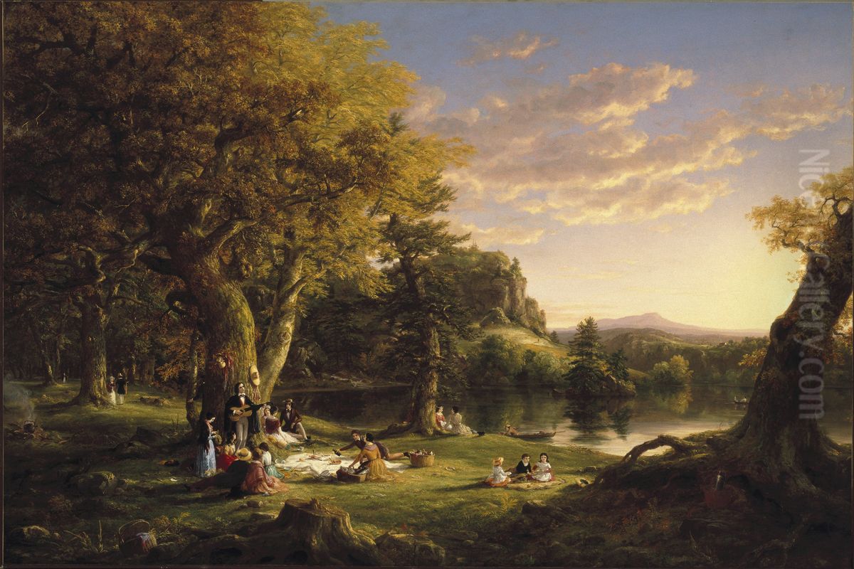 The Pic-Nic Oil Painting by Thomas Cole