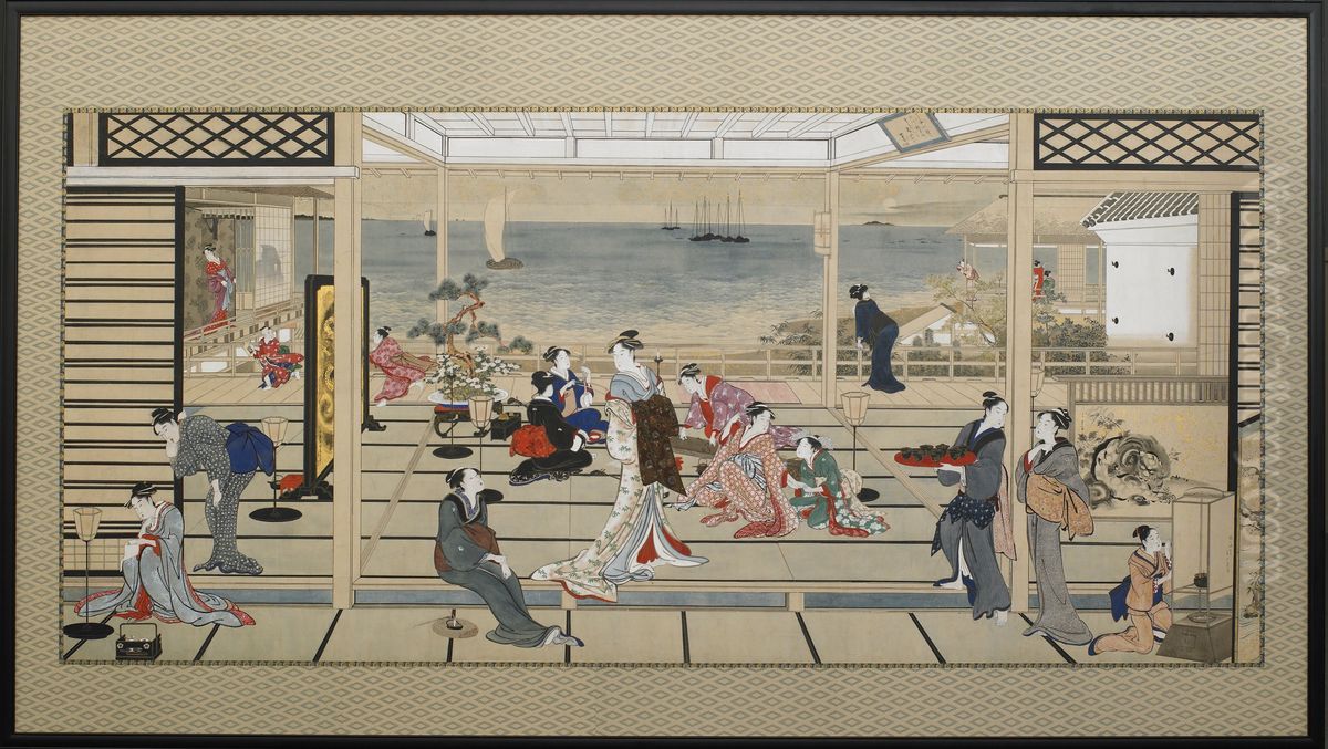 Moonlight Revelry at Dozo Sagami Oil Painting by Kitagawa Utamaro