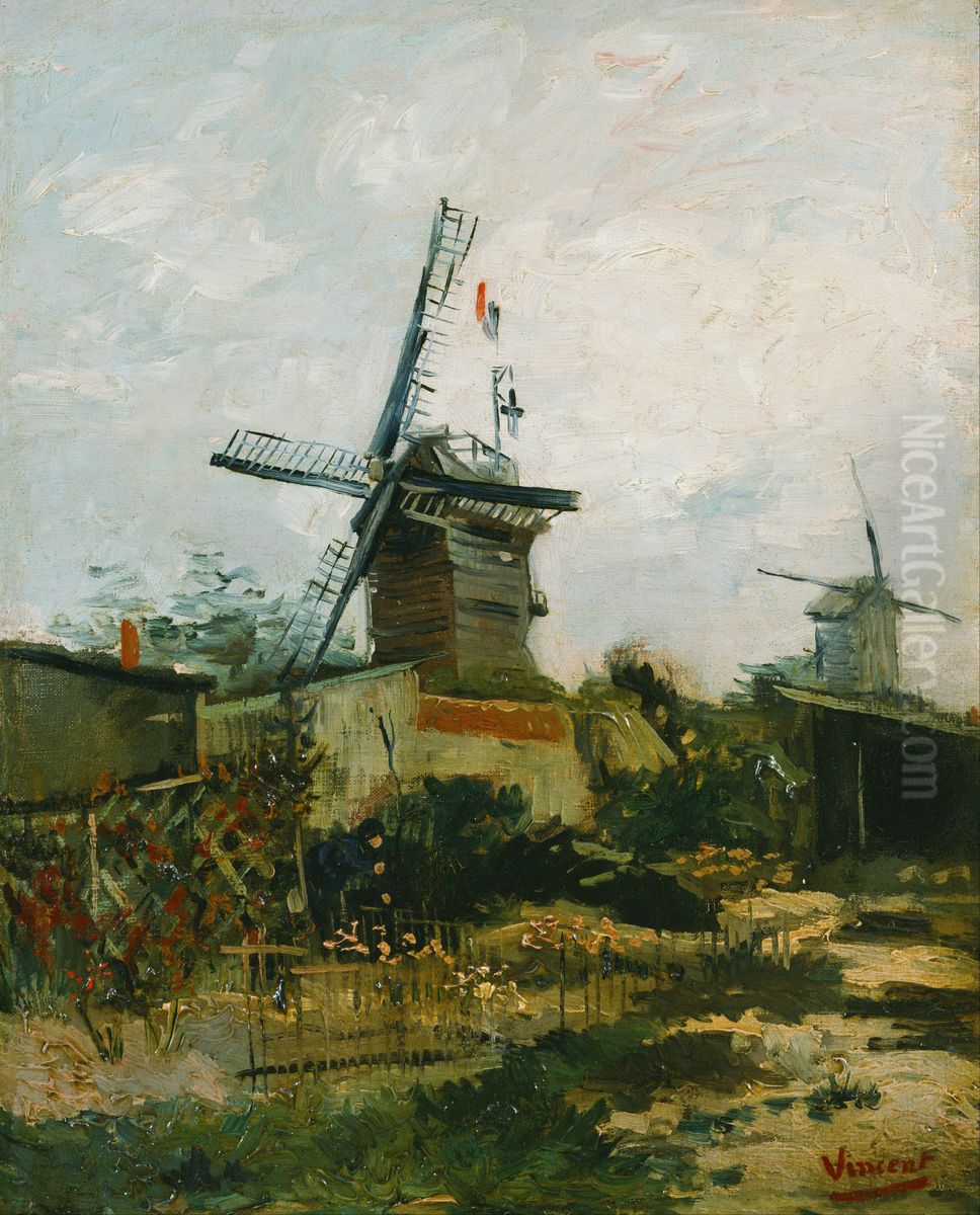 Windmills on Montmartre Oil Painting by Vincent Van Gogh