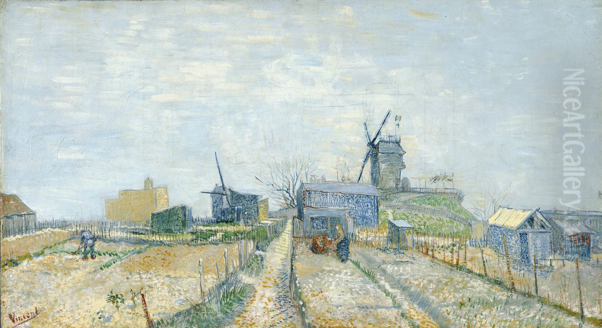 Montmartre: molens en moestuinen Oil Painting by Vincent Van Gogh