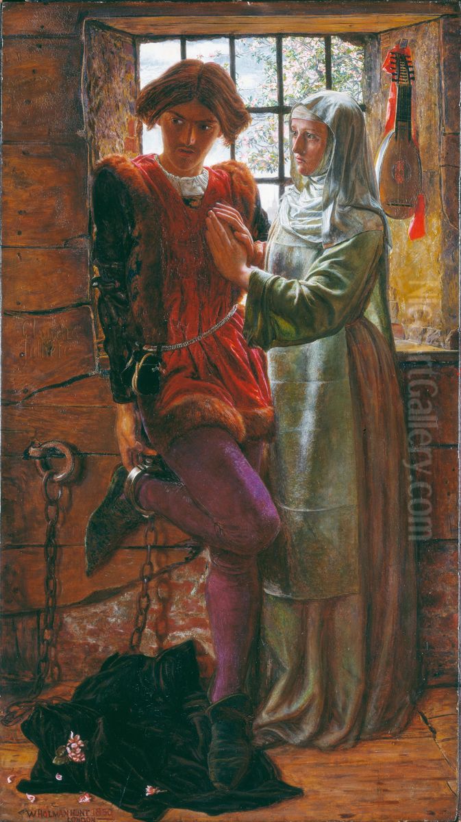 Claudio and Isabella Oil Painting by William Holman Hunt