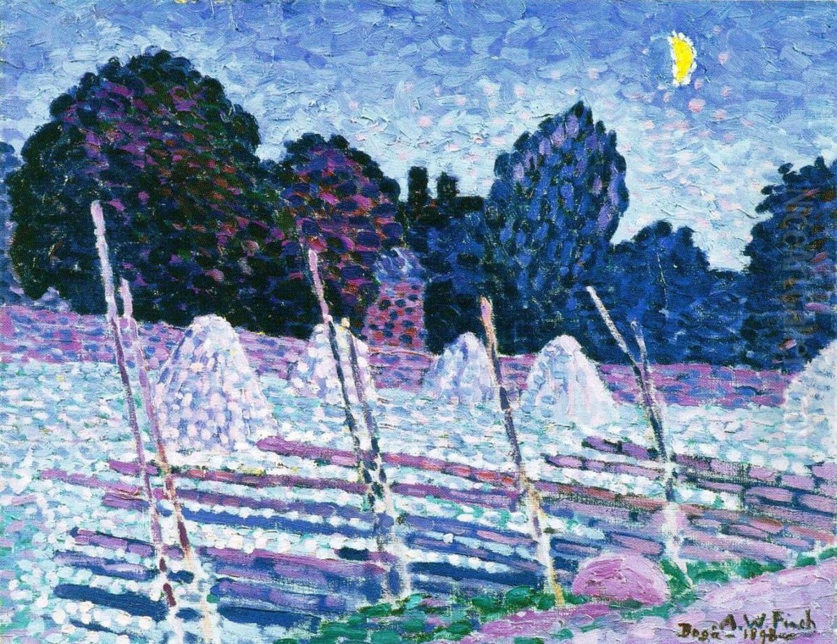 Elokuun yo Oil Painting by Alfred William Finch