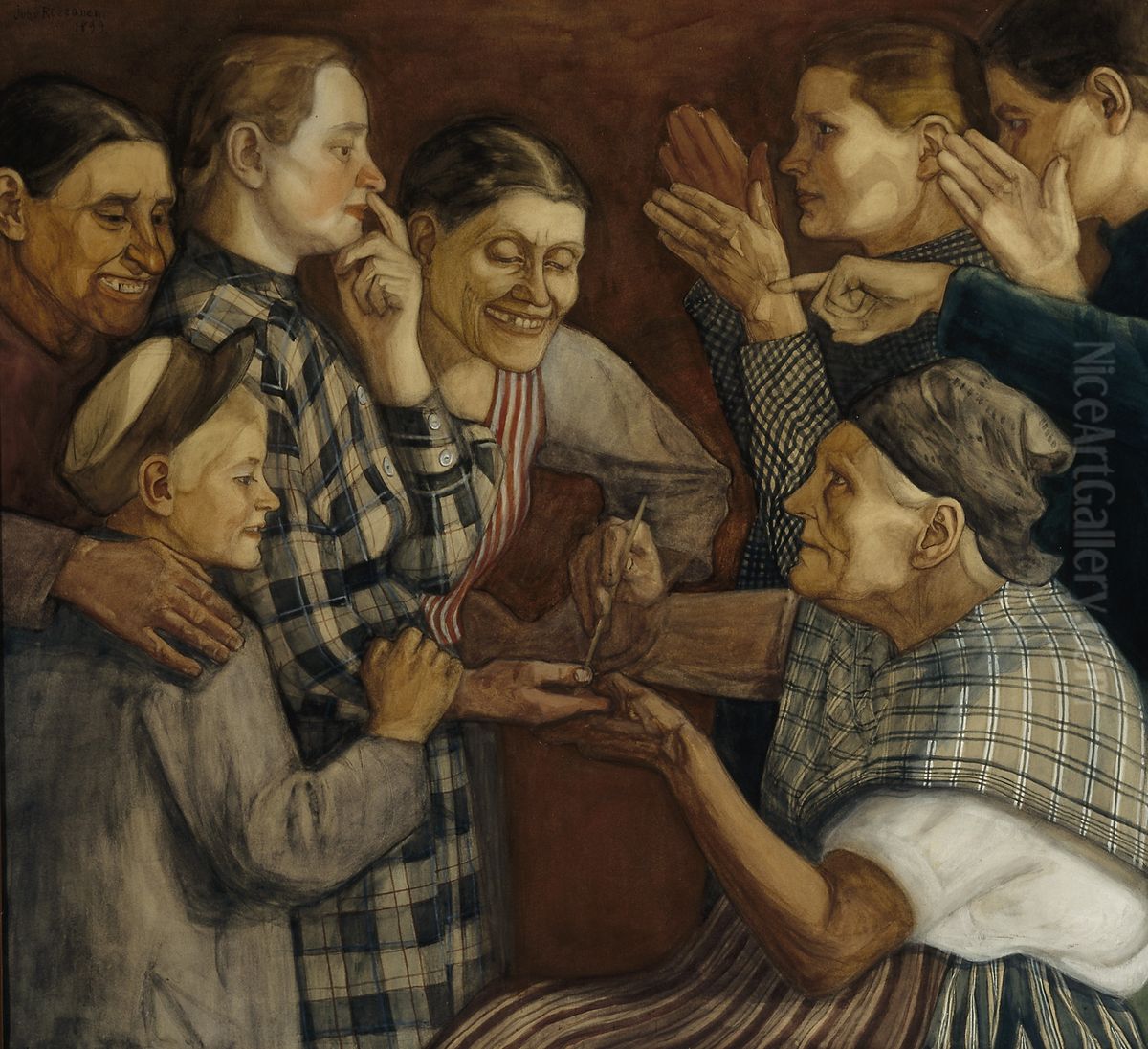 Hos spakvinnan Oil Painting by Juho Rissanen