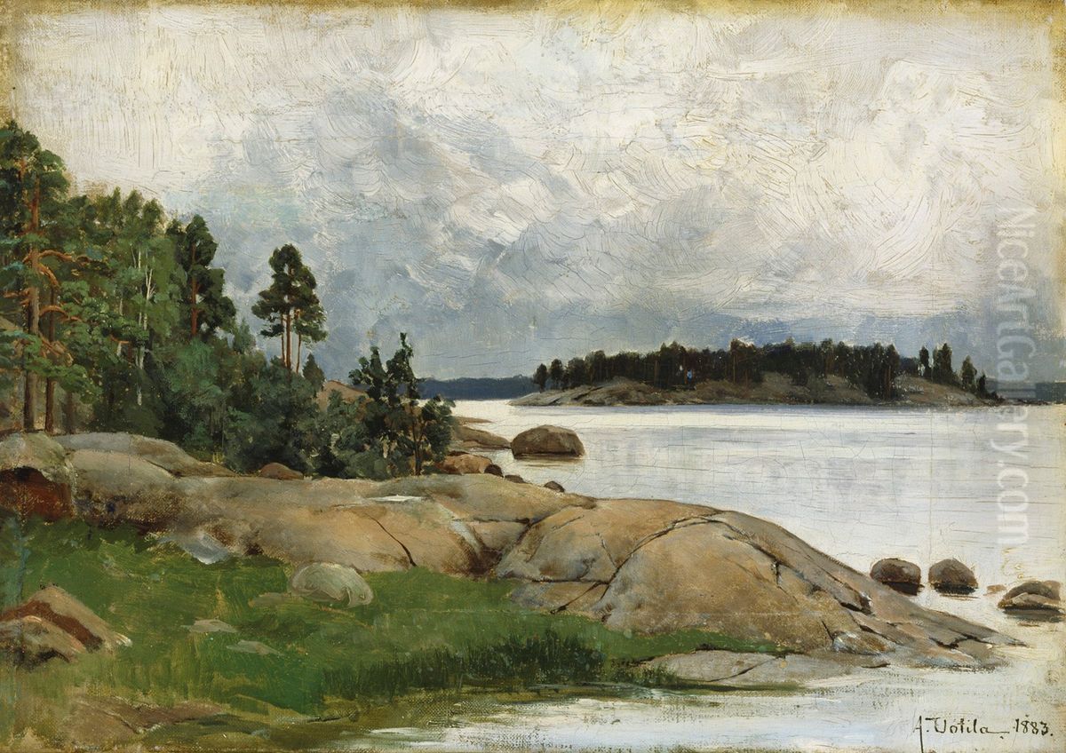 Landscape - Wiasholmen in the Pelling Islands Oil Painting by Aukusti Uotila