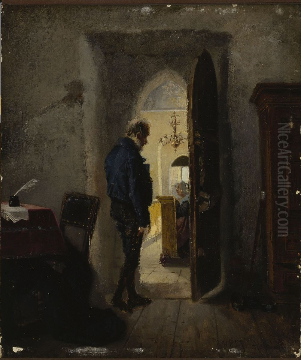 At the Vestry Door Oil Painting by Karl Jansson