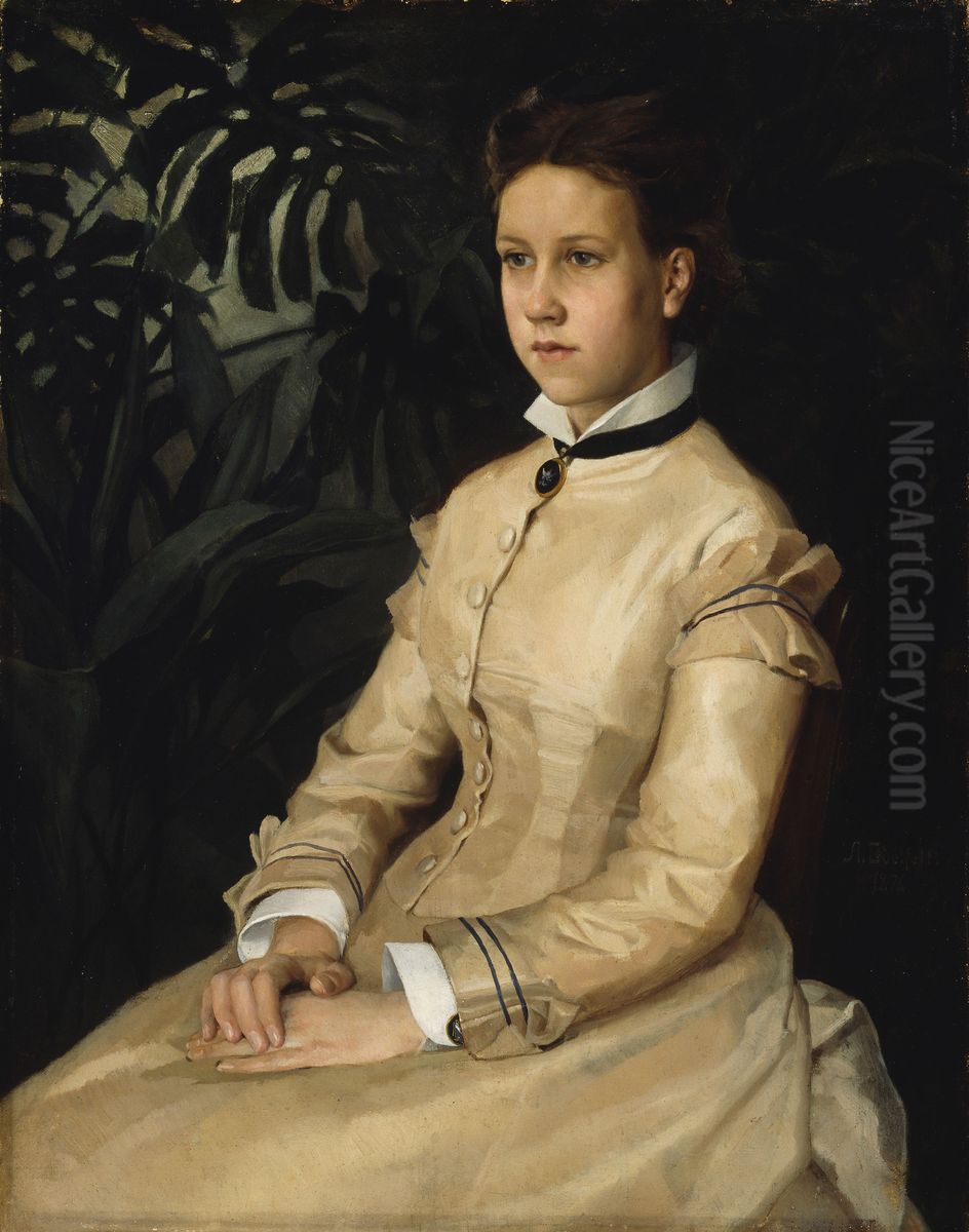 Artist's Sister's Portrait (Ellen Edelfelt). Oil Painting by Albert Edelfelt