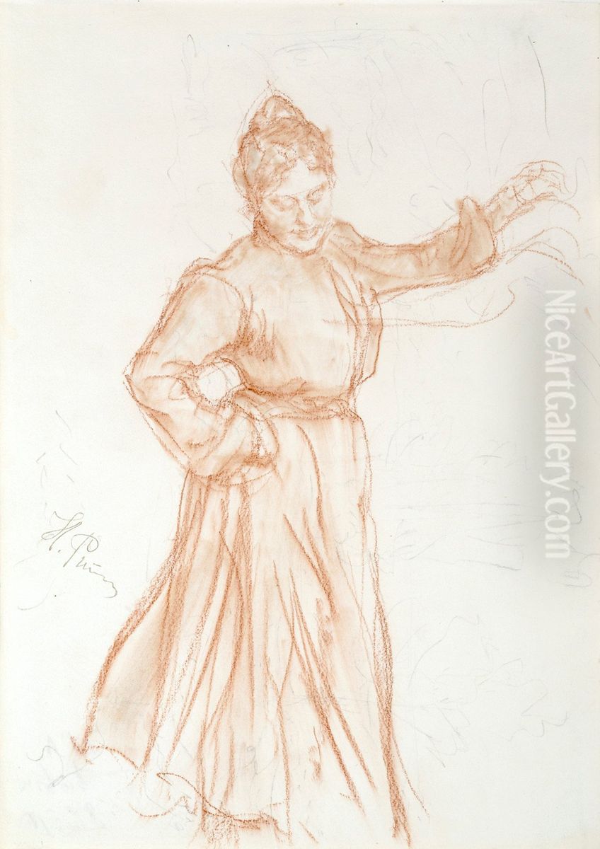 Dancing Natalie Nordmann Oil Painting by Repin Iliya