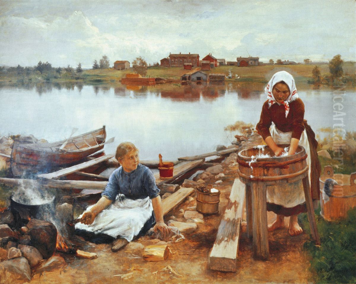 Pyykkiranta Oil Painting by Eero Jarnefelt