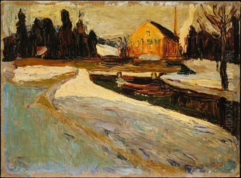 Schwabing, Winter Sun Oil Painting by Wassily Kandinsky