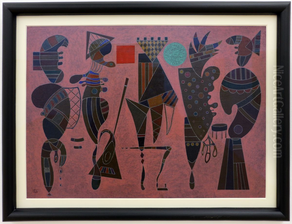 Circle and Square Oil Painting by Wassily Kandinsky