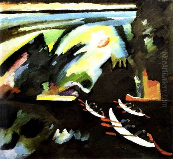 Lake Oil Painting by Wassily Kandinsky