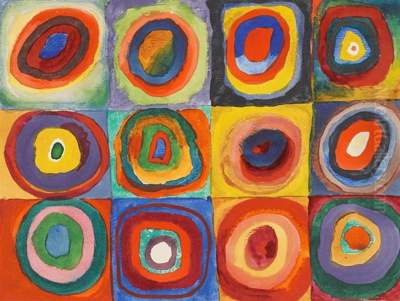 Color Study - Squares with Concentric Circles Oil Painting by Wassily Kandinsky