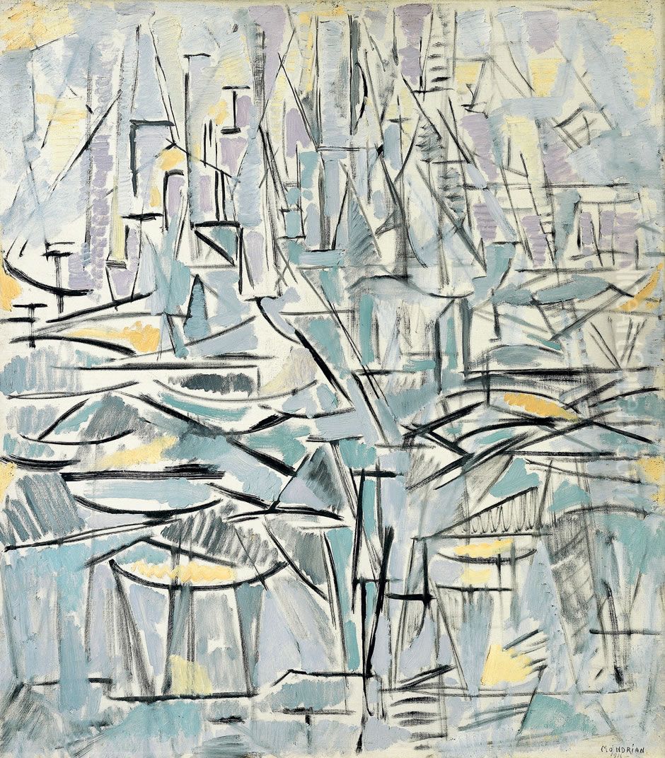 Composition no. XVI (authentic) Oil Painting by Piet Mondrian