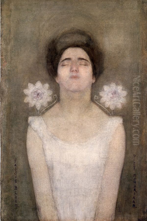 Passion flower Oil Painting by Piet Mondrian