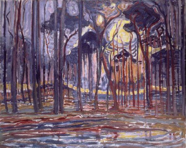 Bosch; Bos bij Oele Oil Painting by Piet Mondrian