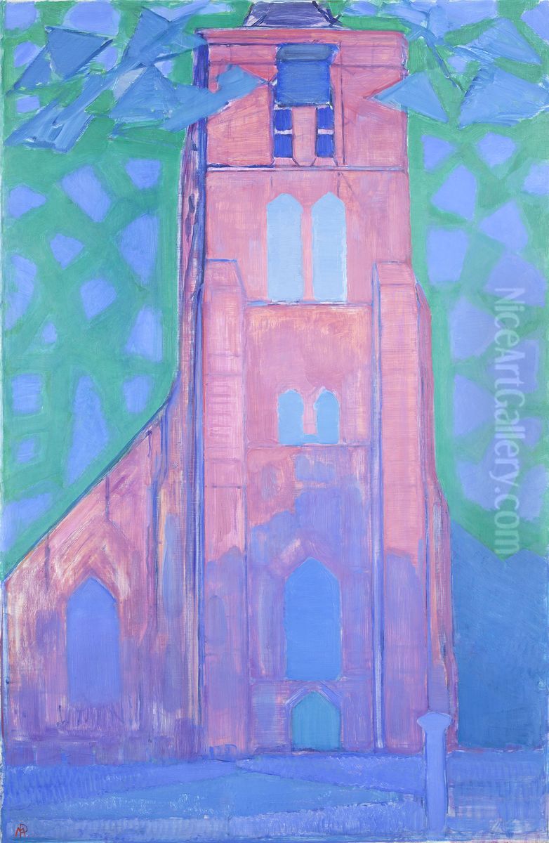 Zeeuwsche kerktoren Oil Painting by Piet Mondrian