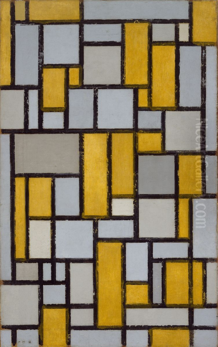Composition with grid 1 Oil Painting by Piet Mondrian