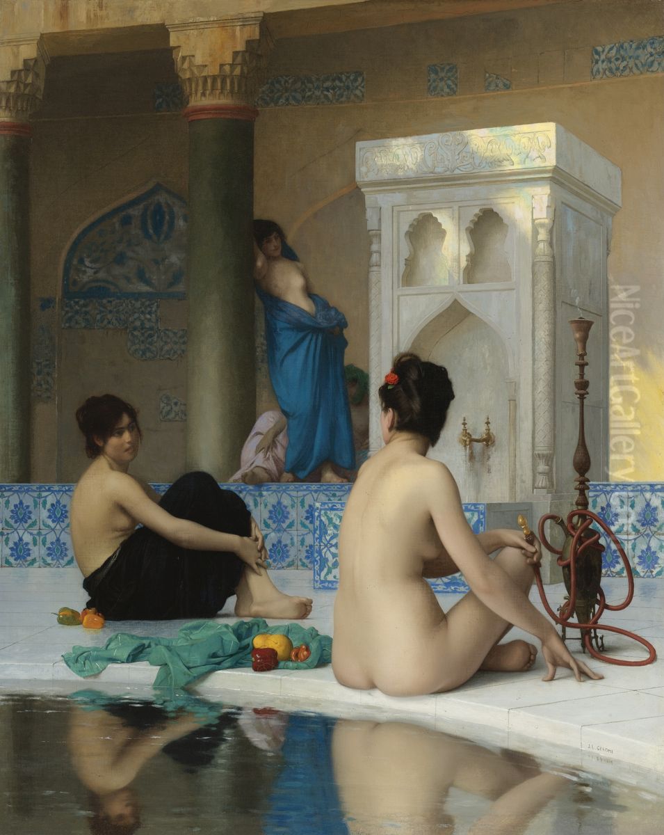 After the Bath by Jean-Leon Gerome Oil Painting by Jean-Leon Gerome