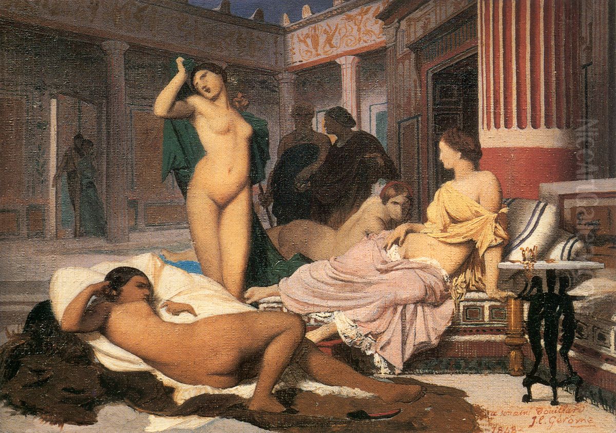 Scene de gynecee Oil Painting by Jean-Leon Gerome