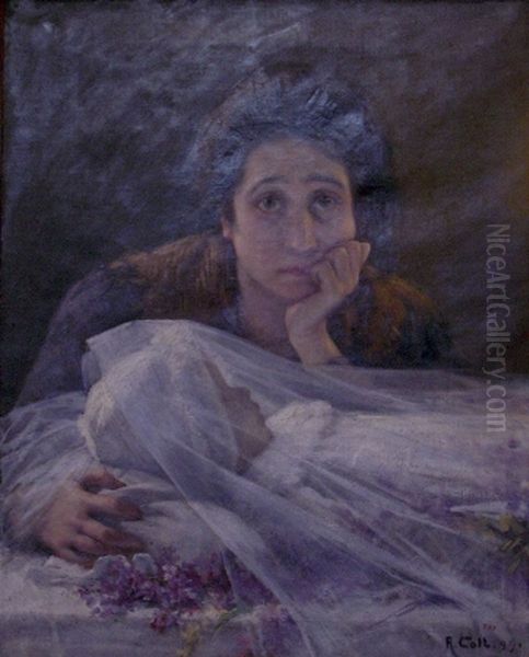 Dolor sense llagrimes. Oil Painting by Antoni Coll i Pi