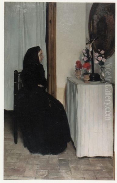 La Vidua Oil Painting by Ramon Casas