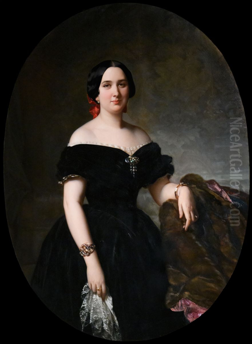 Retrat d'Amelia de Vilanova i NadalEnglish:Portrait of Amelia de Vilanova i NadalFrancais:Portrait d'Amelia de Vilanova i NadalItaliano:Ritroto di Amelia de Vilanova i Nadal Oil Painting by Federico de Madrazo y Kuntz