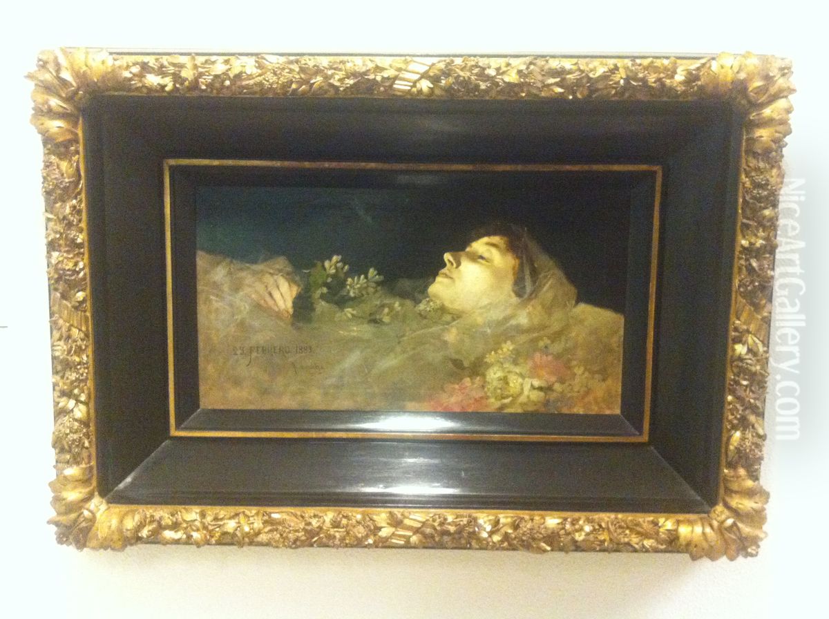 Portrait of deceased Elisa Masrieras Oil Painting by Francesc Masriera Manovens