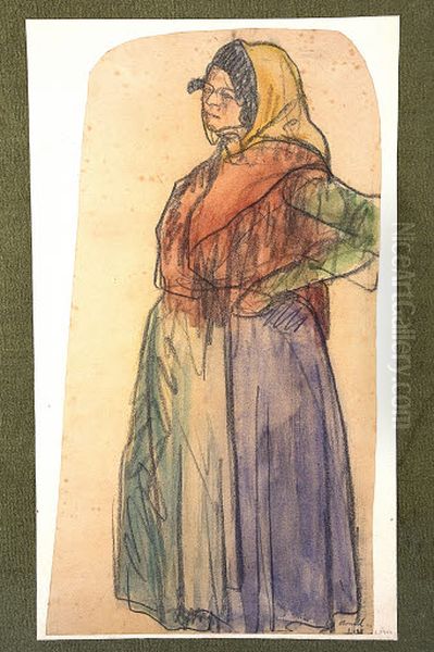 The gypsy woman Oil Painting by Isidre Nonell