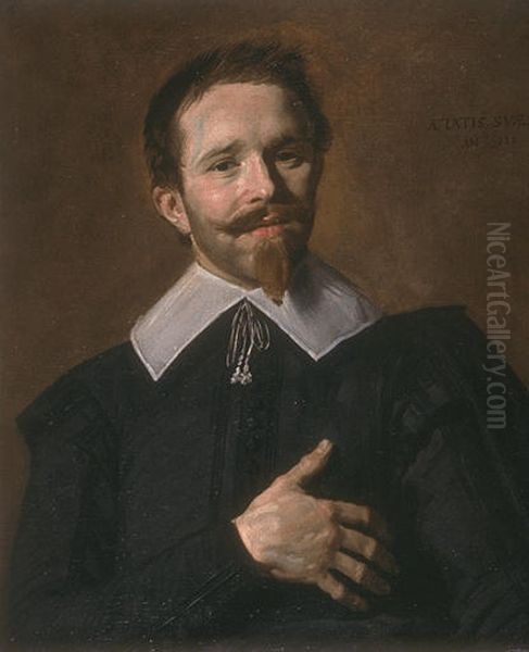 Portrait of a 26 year old man Oil Painting by Frans Hals