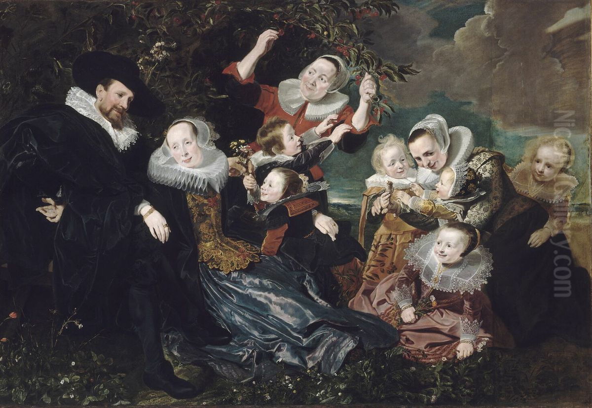 Portrait of Beresteyn-van der Eem family Oil Painting by Pieter Soutman