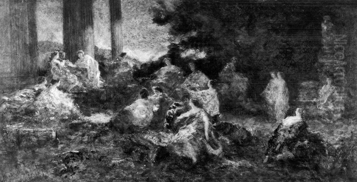 Allegory Oil Painting by Adolphe Joseph Thomas Monticelli