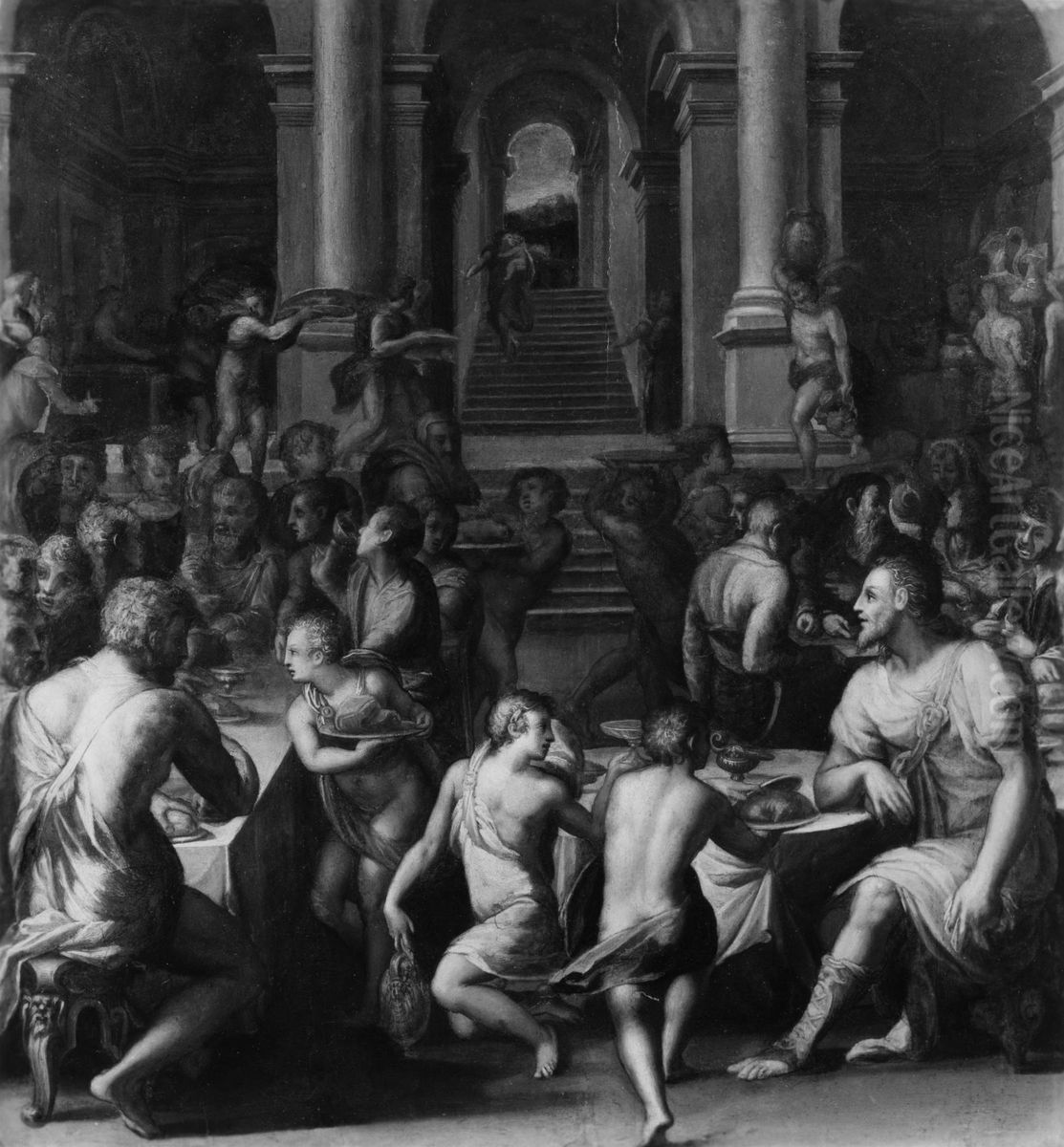The Feast Given by Joseph for His Brothers Oil Painting by Bronzino