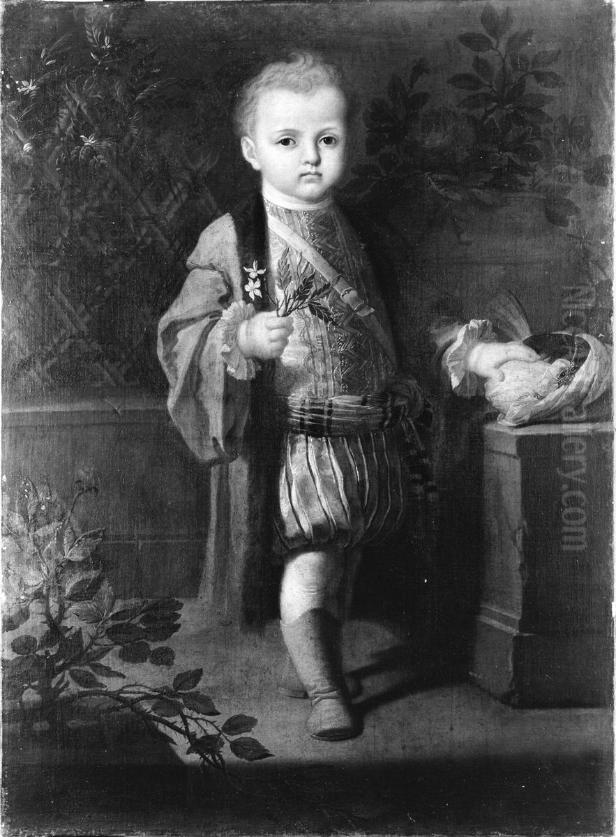 Portrait of a Noble Boy in Oriental Costume Oil Painting by Agostino Masucci