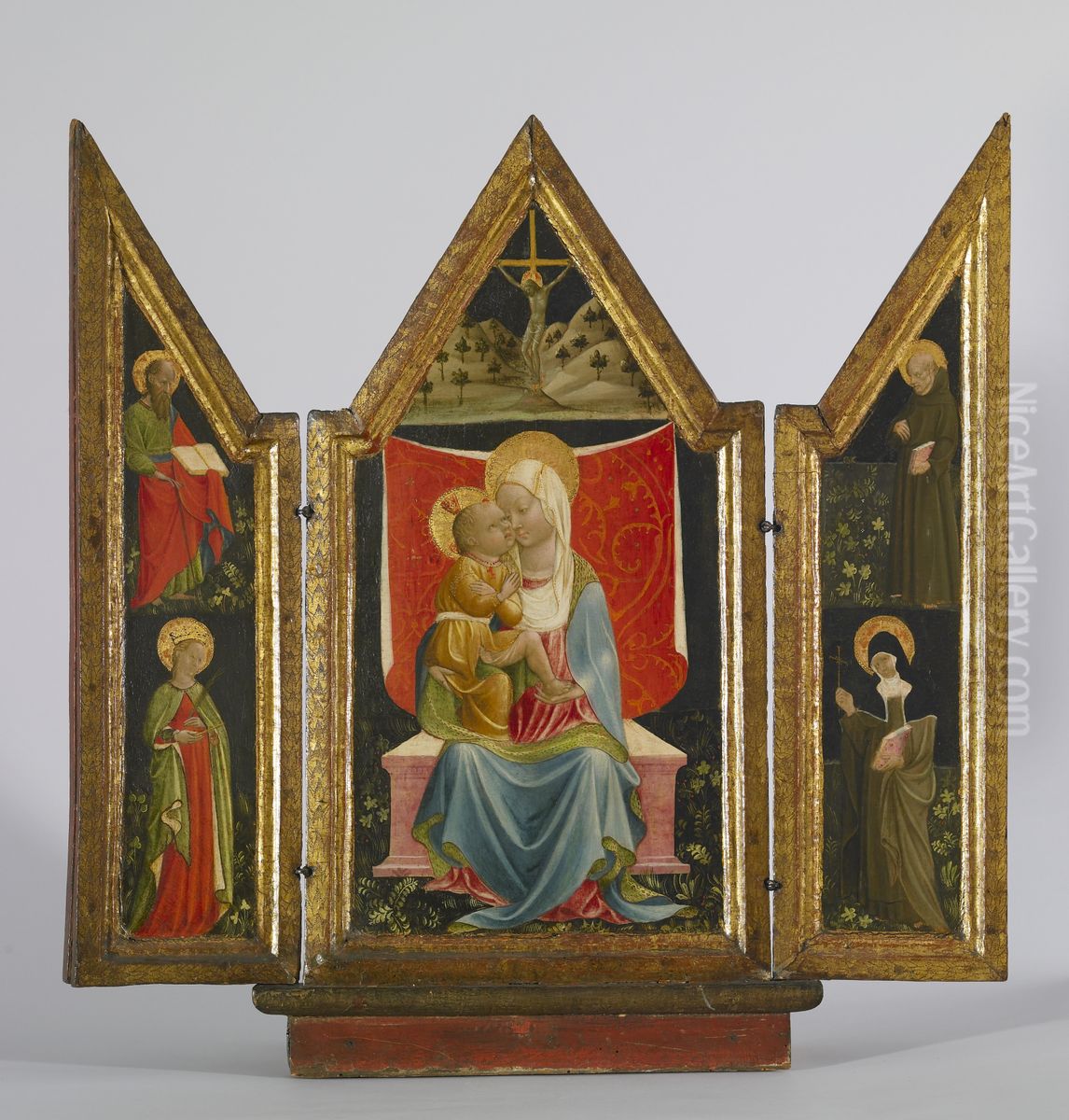 Madonna and Child Enthroned with Saints Oil Painting by Andrea de Litio