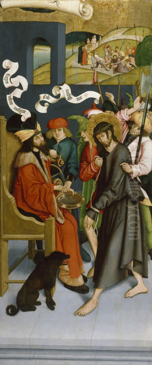 Pilate Washing His Hands of Guilt for Christ's Death Oil Painting by Bernhard Strigel