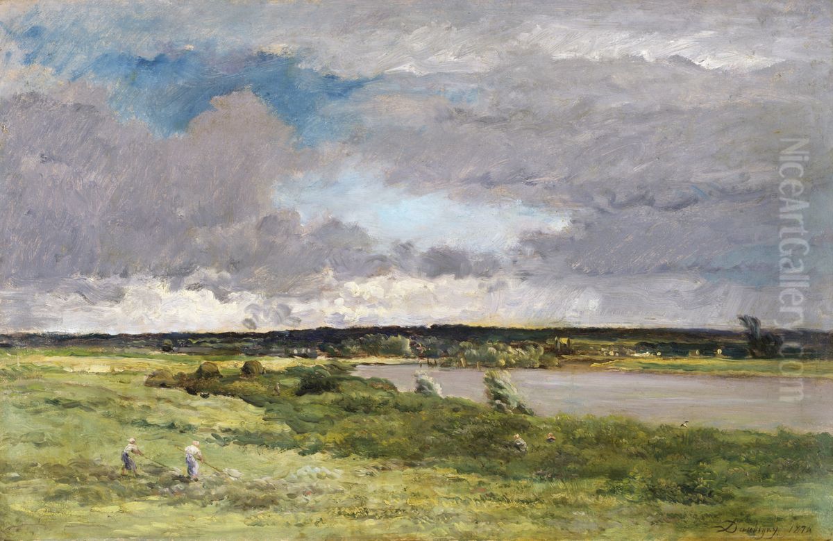 The Coming Storm; Early Spring Oil Painting by Charles-Francois Daubigny