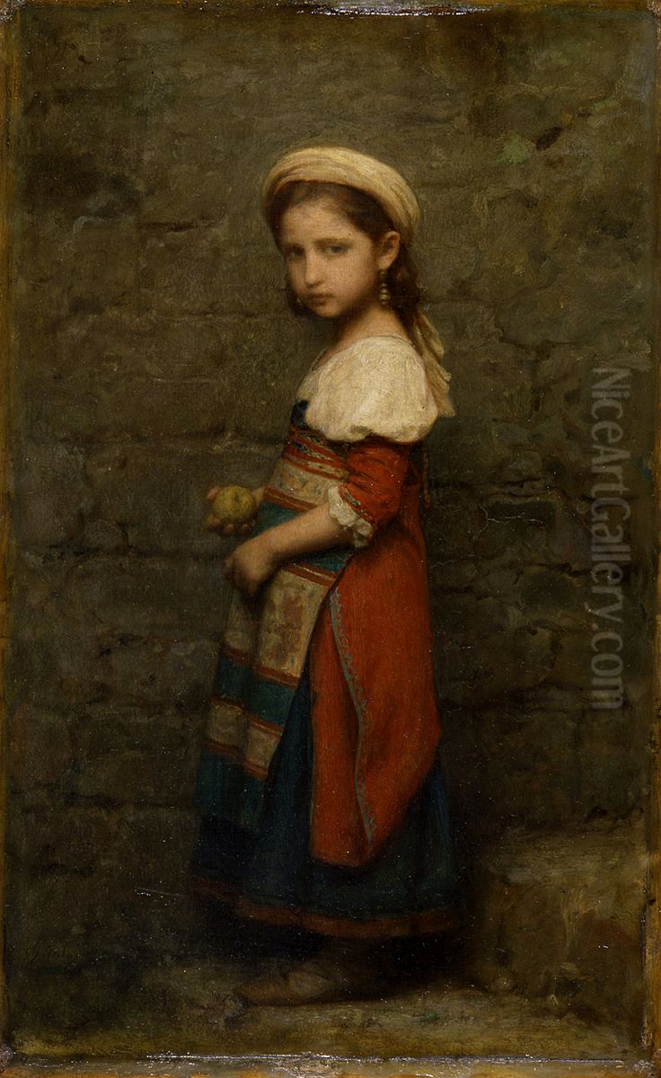 Italian Girl Oil Painting by Charles Jalabert