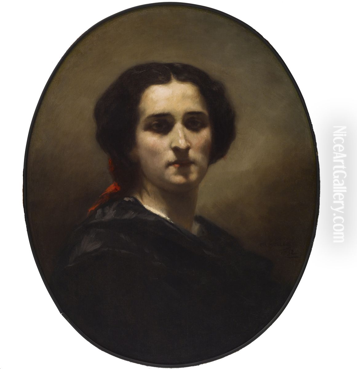 A Portrait Oil Painting by Charles Louis Muller