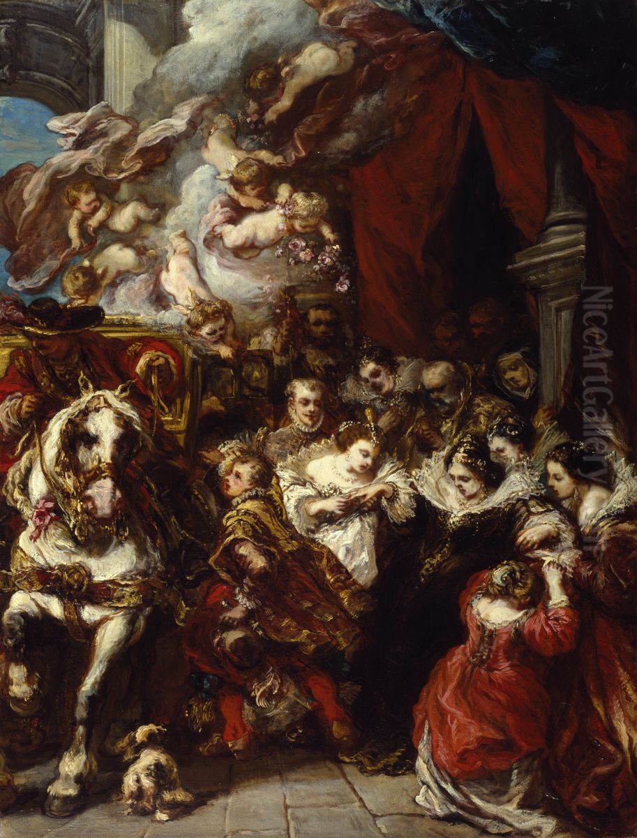 The Departure of Elisabeth of France for Spain Oil Painting by Eugene Isabey