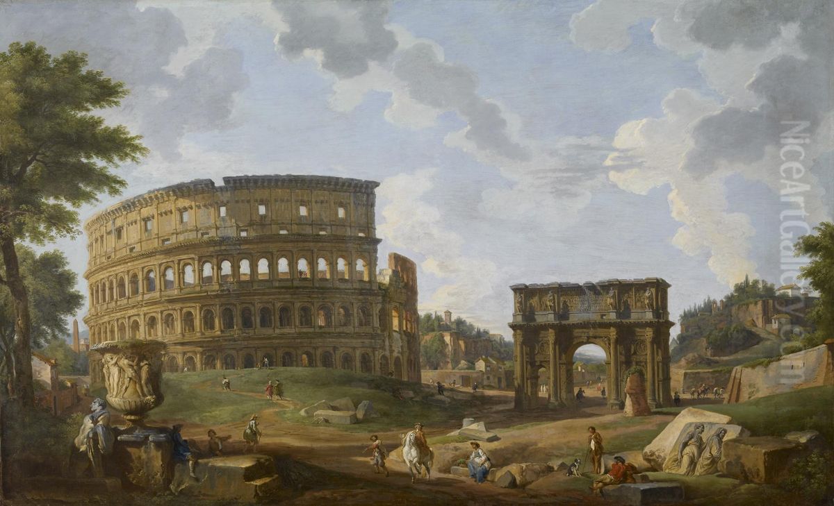 View of the Colosseum Oil Painting by Giovanni Paolo Panini