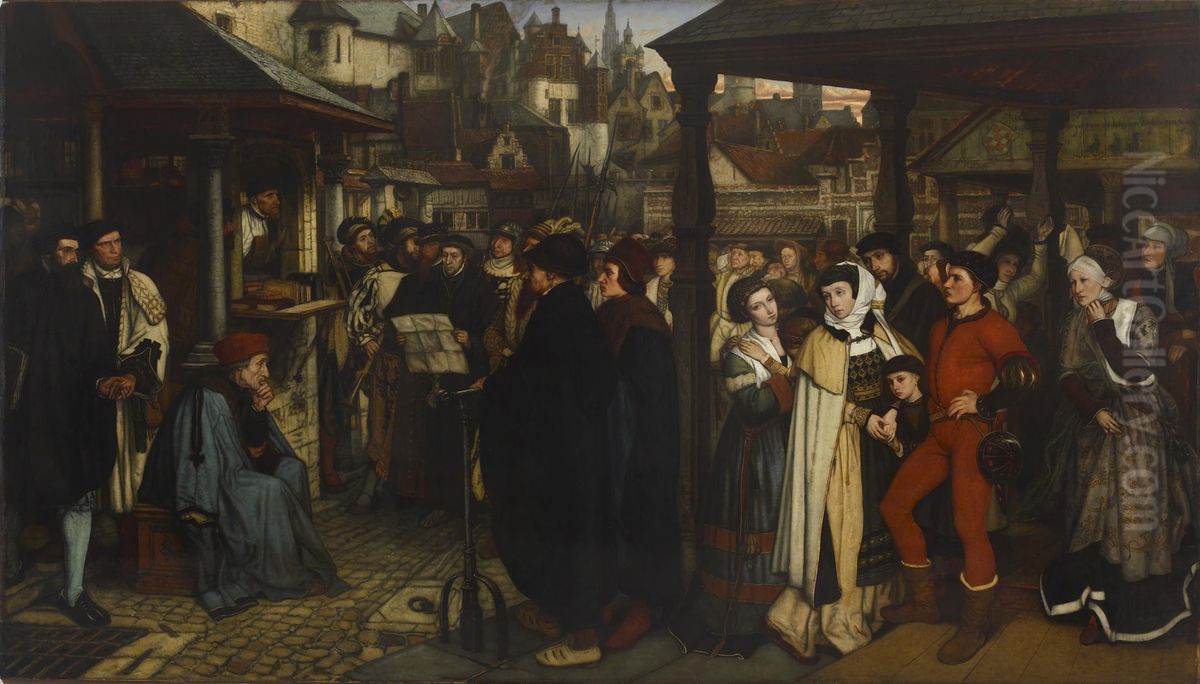 The Edict[s] of Charles V Oil Painting by Jan August Hendrik Leys