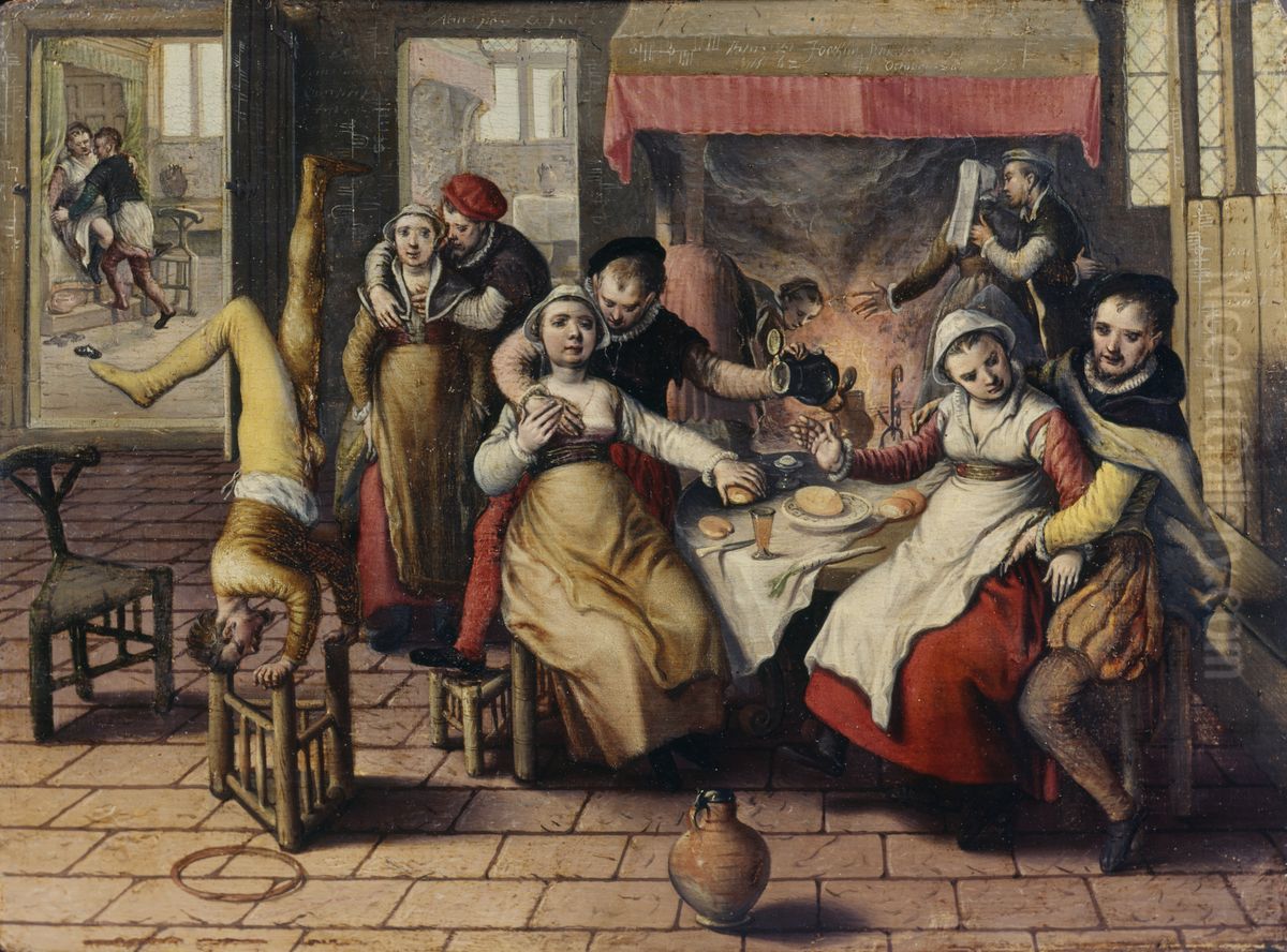 Brothel Oil Painting by Joachim Beuckelaer