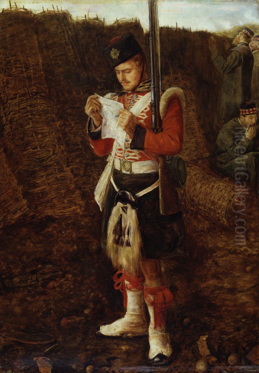 News from Home Oil Painting by Sir John Everett Millais