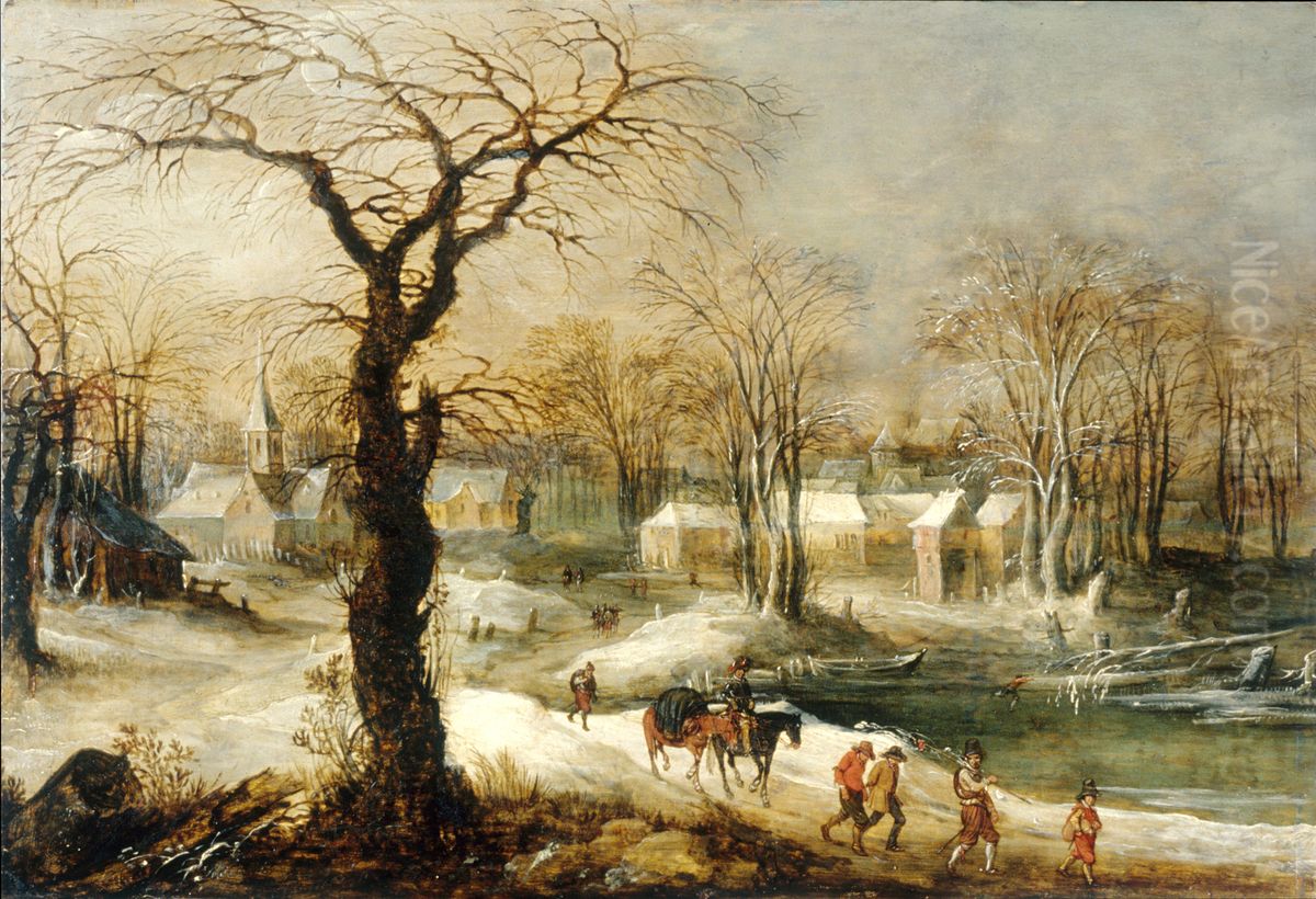 Winter Landscape Oil Painting by Joos de Momper the Younger