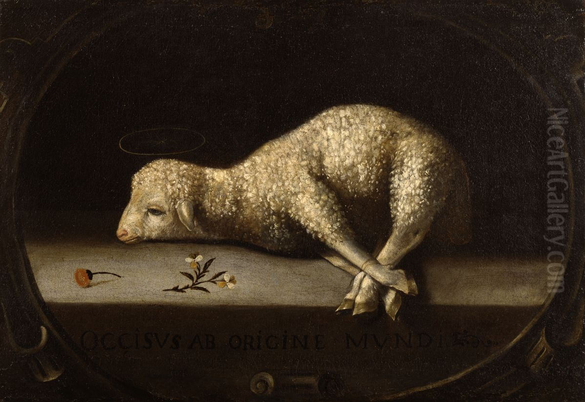 The Sacrificial Lamb Oil Painting by Josefa de Obidos