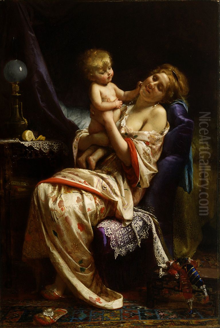 Maternity Oil Painting by Leon Bazille Perrault